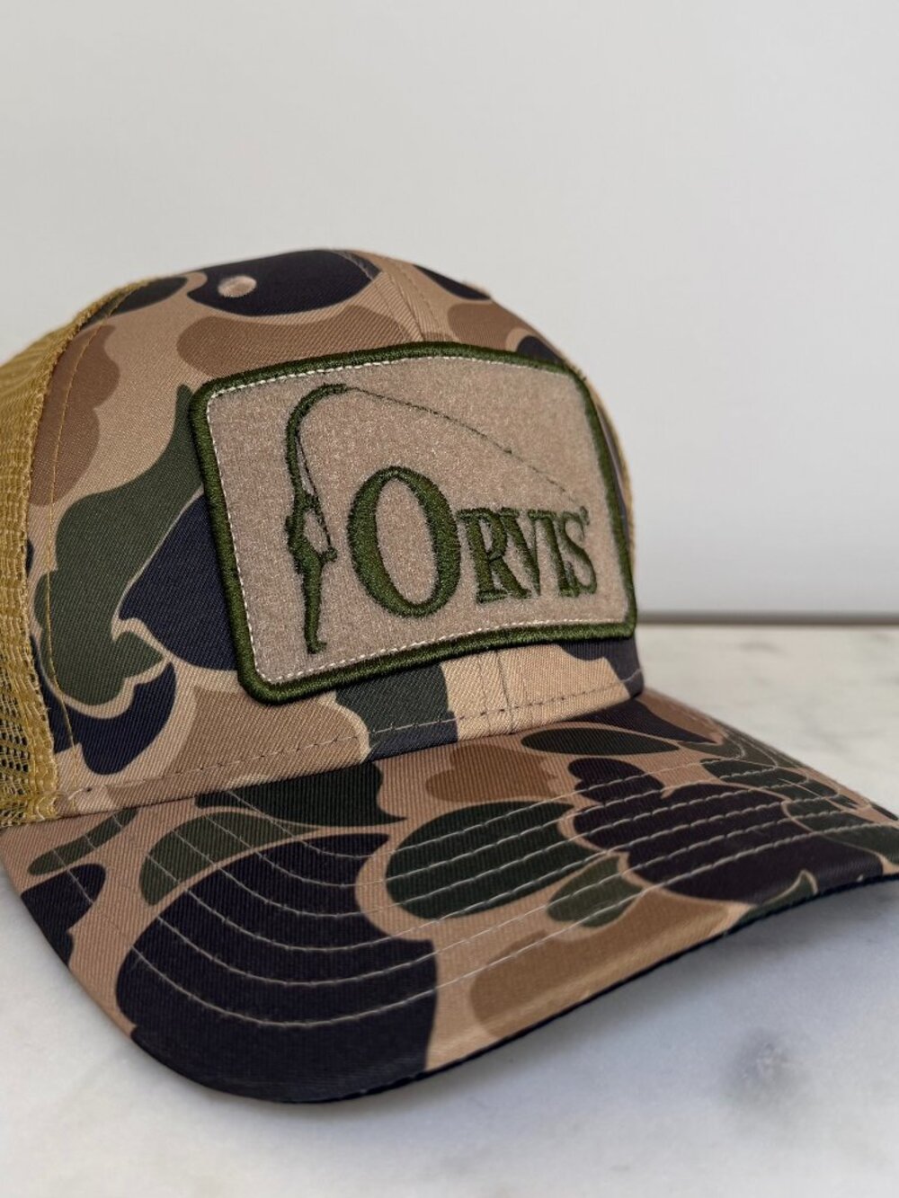 Orvis 1971 Camo Fly Drying Patch Unisex Mesh Snapback Trucker Hat Cap